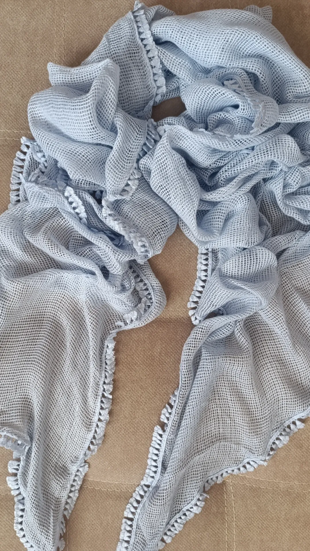 شال حصیری دور نوار دوزی  وارداتی